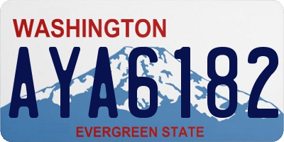 WA license plate AYA6182