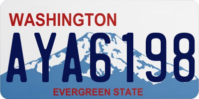 WA license plate AYA6198