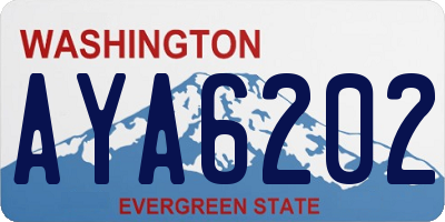 WA license plate AYA6202