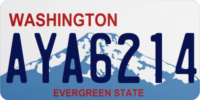 WA license plate AYA6214