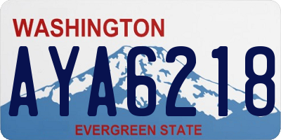 WA license plate AYA6218