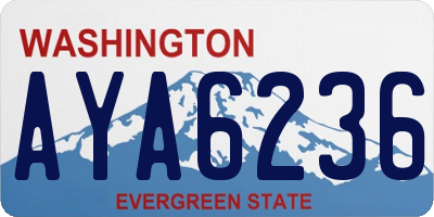 WA license plate AYA6236