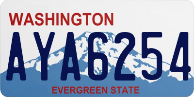 WA license plate AYA6254