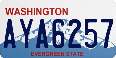WA license plate AYA6257