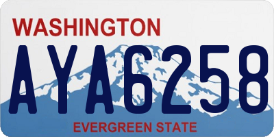 WA license plate AYA6258