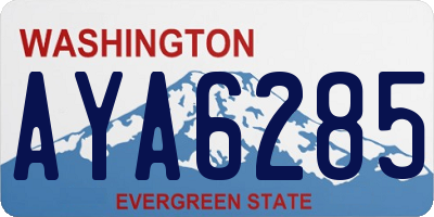 WA license plate AYA6285