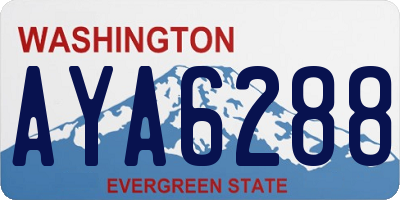 WA license plate AYA6288