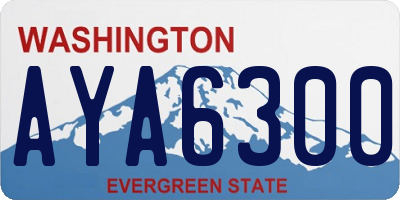 WA license plate AYA6300