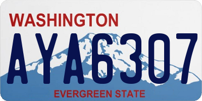 WA license plate AYA6307