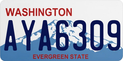 WA license plate AYA6309