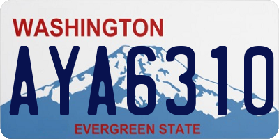 WA license plate AYA6310