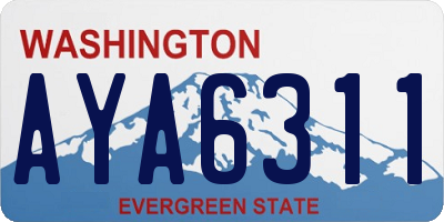 WA license plate AYA6311