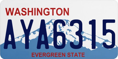 WA license plate AYA6315