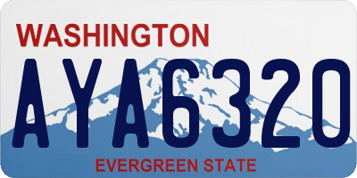 WA license plate AYA6320