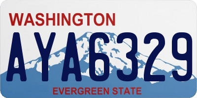 WA license plate AYA6329