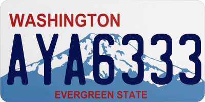 WA license plate AYA6333