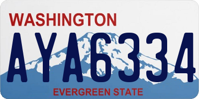 WA license plate AYA6334