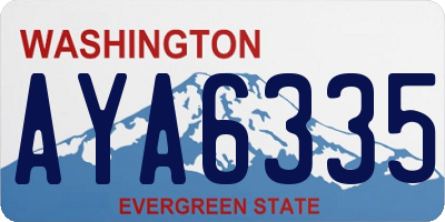WA license plate AYA6335