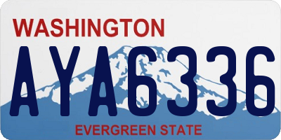 WA license plate AYA6336