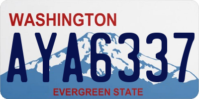 WA license plate AYA6337
