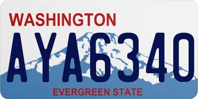 WA license plate AYA6340