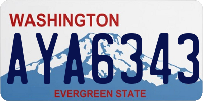 WA license plate AYA6343