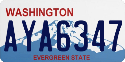 WA license plate AYA6347