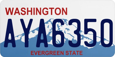 WA license plate AYA6350