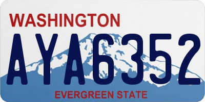 WA license plate AYA6352