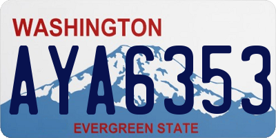 WA license plate AYA6353