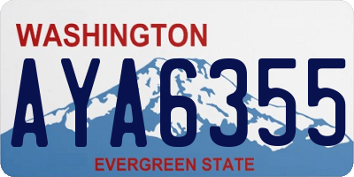 WA license plate AYA6355