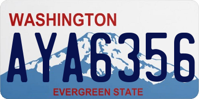 WA license plate AYA6356