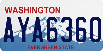 WA license plate AYA6360