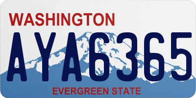 WA license plate AYA6365