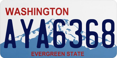 WA license plate AYA6368