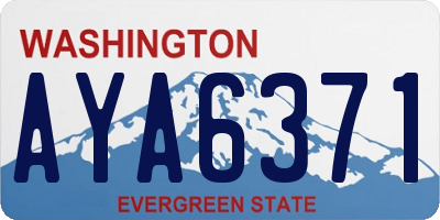 WA license plate AYA6371