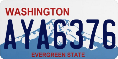 WA license plate AYA6376