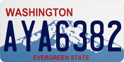 WA license plate AYA6382