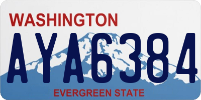 WA license plate AYA6384