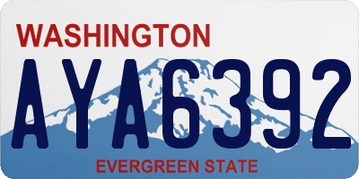 WA license plate AYA6392