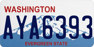 WA license plate AYA6393