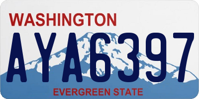 WA license plate AYA6397