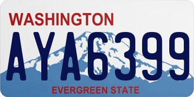 WA license plate AYA6399