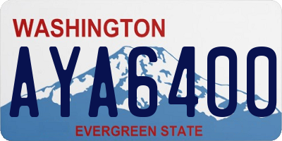 WA license plate AYA6400