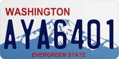WA license plate AYA6401