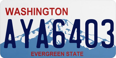 WA license plate AYA6403
