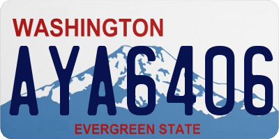 WA license plate AYA6406