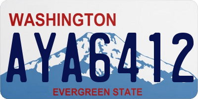 WA license plate AYA6412