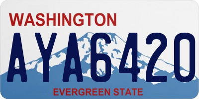 WA license plate AYA6420