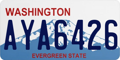 WA license plate AYA6426